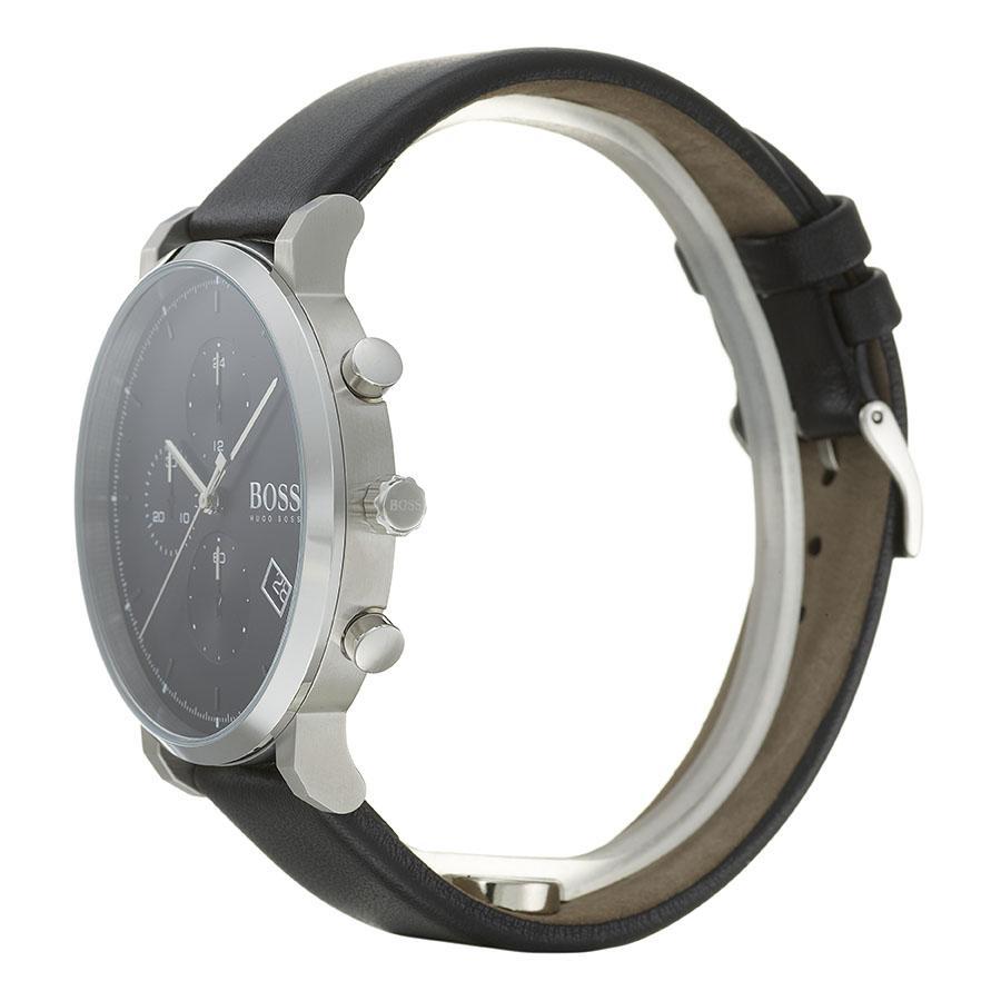 Side view of Hugo Boss Integrity chronograph watch displaying case profile and strap