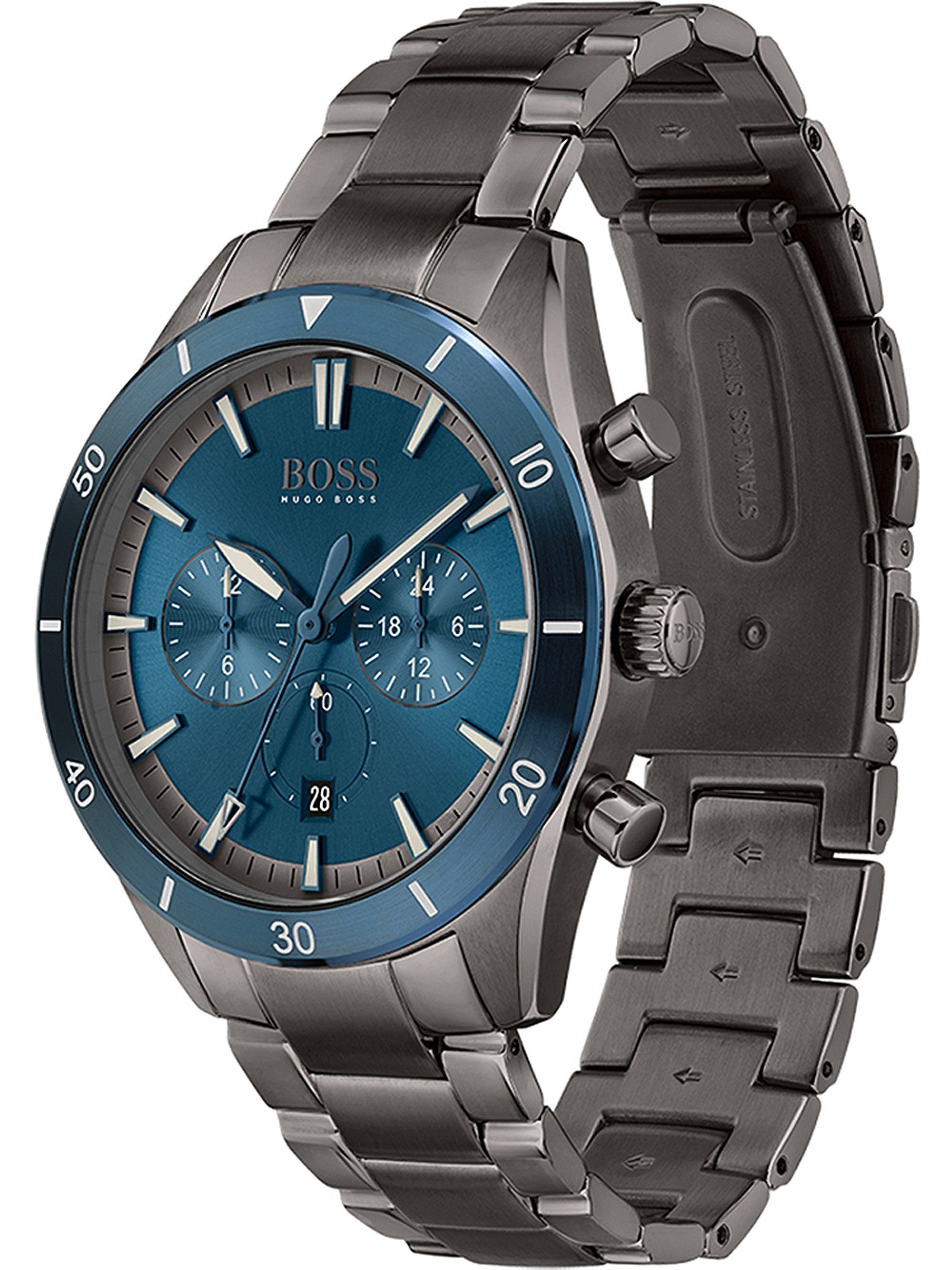 Hugo Boss Santiago Grey Chronograph Men's Watch 1513863 - The Watches Men & CO #2