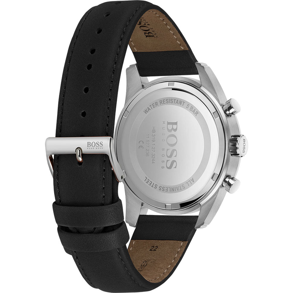 Hugo Boss Skymaster Black Leather Strap Men's Watch 1513782 - The Watches Men & CO #3