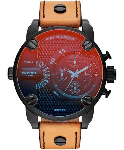 Diesel Little Daddy Brown Leather Men's Watch DZ7408