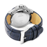 Guess Rigor Blue Dial Leather Strap Men's Watch W0040G7