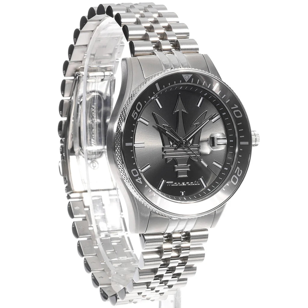 Maserati Sfida Gunmetal Dial Date Window Silver Men's Watch R8853140010