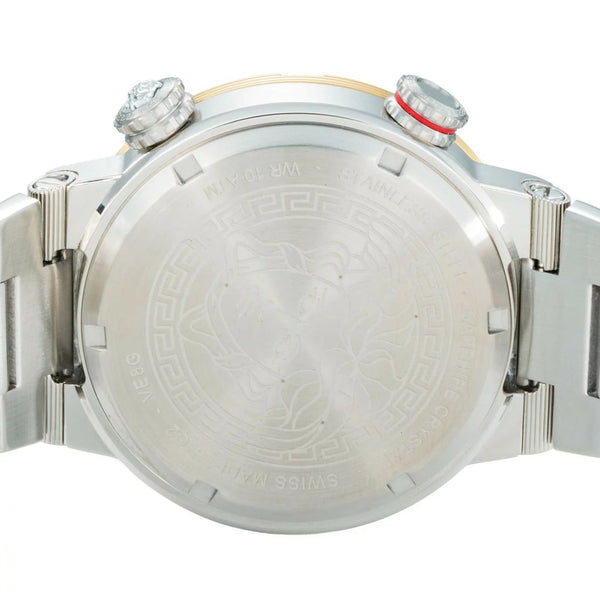 Versace Greca Logo Diver Quartz Green Dial Two Tone Steel Strap Watch for Men - VE8G00524 VE8G00524 - Image 4