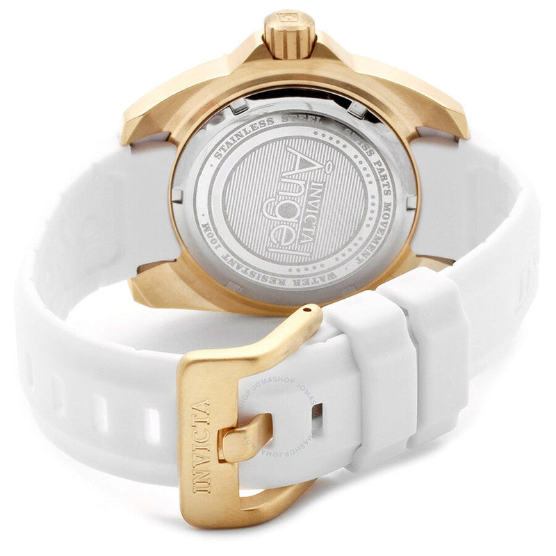 Invicta Angel Mother of Pearl Dial White Rubber Ladies Watch 0488 - The Watches Men & Co #3