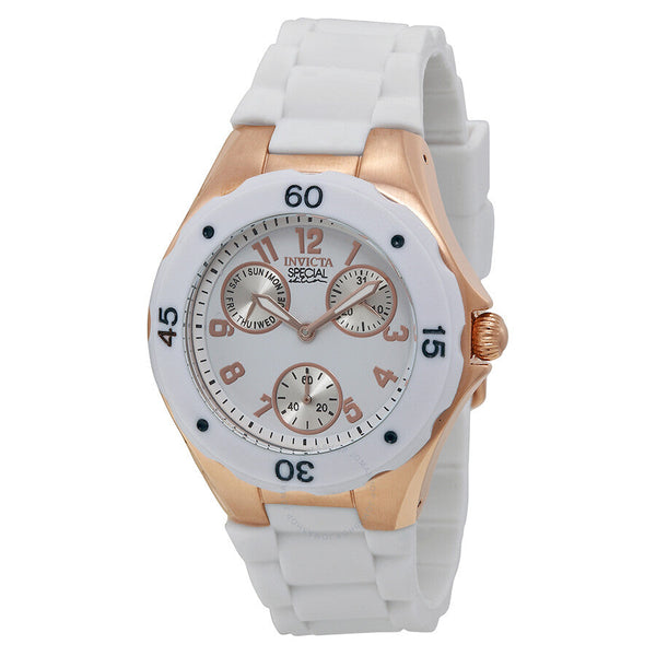 Invicta Angel Multi-Function White Dial White Silicone Ladies Watch 18798 - The Watches Men & Co
