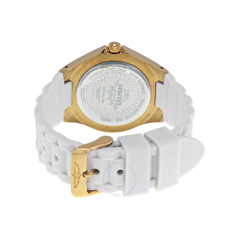 Invicta Angel Multi-Function White Sunray Dial White Silicone Ladies Watch 18796 - The Watches Men & Co #3