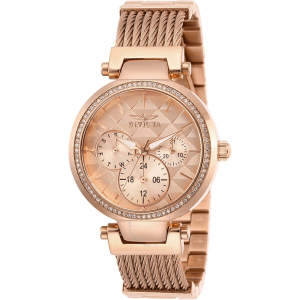 Invicta Angel Quartz Crystal Rose Dial Ladies Watch 28920 - The Watches Men & Co