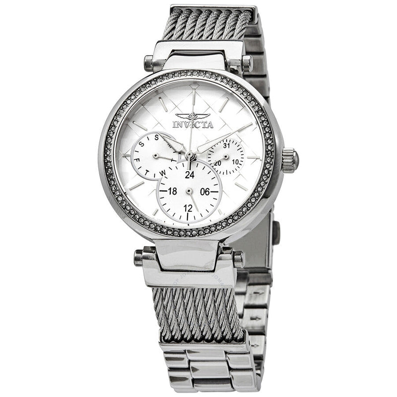 Invicta Angel Quartz Crystal Silver Dial Ladies Watch 28915 - The Watches Men & Co