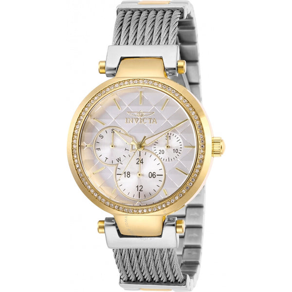 Invicta Angel Quartz Crystal White Dial Ladies Watch 28921 - The Watches Men & Co