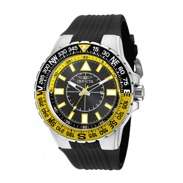 Invicta Aviator Black Dial Men's Black Silicone Watch 19267 - The Watches Men & Co