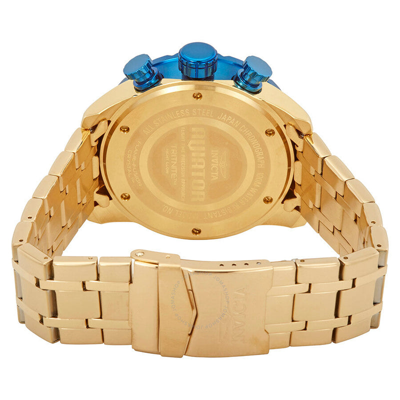 Invicta Aviator Chronograph Blue Dial 18kt Gold-plated Men's Watch 19173 - The Watches Men & Co #3