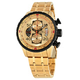 Invicta Aviator Chronograph Gold Dial Gold-plated Men's Watch 17205 - The Watches Men & Co