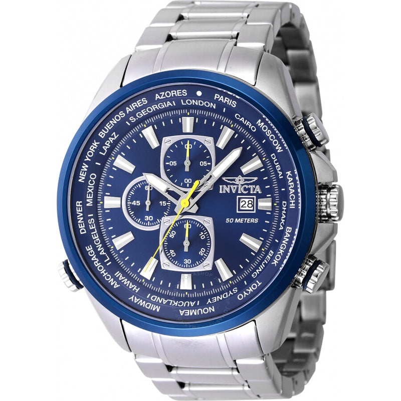 Invicta Aviator Chronograph Quartz Blue Dial Men's Watch 47818 - The Watches Men & Co