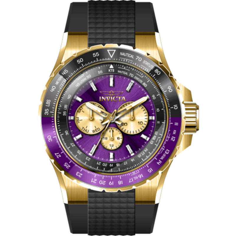 Invicta Aviator Date Day Quartz Purple Dial Men's Watch 44613 - The Watches Men & Co