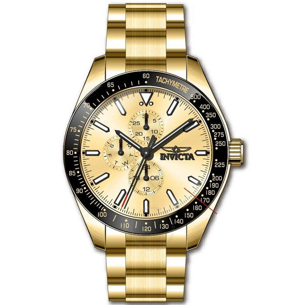 Invicta Aviator Quartz Gold Dial Men's Watch 38970 - The Watches Men & Co