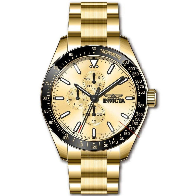 Invicta Aviator Quartz Gold Dial Men's Watch 38970 - The Watches Men & Co