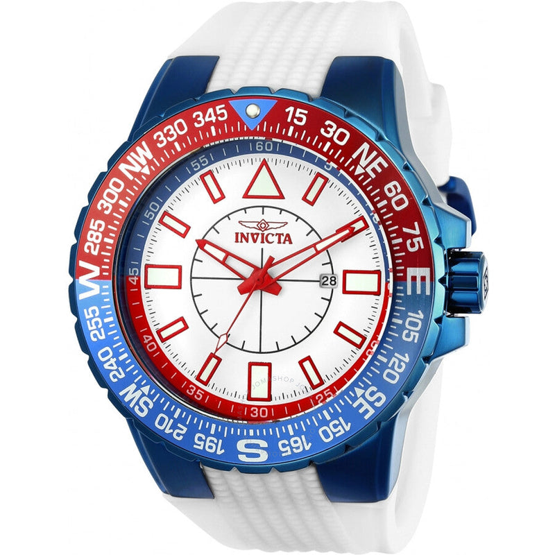 Invicta Aviator Quartz White Dial Pepsi Dial Men's Watch 23997 - The Watches Men & Co