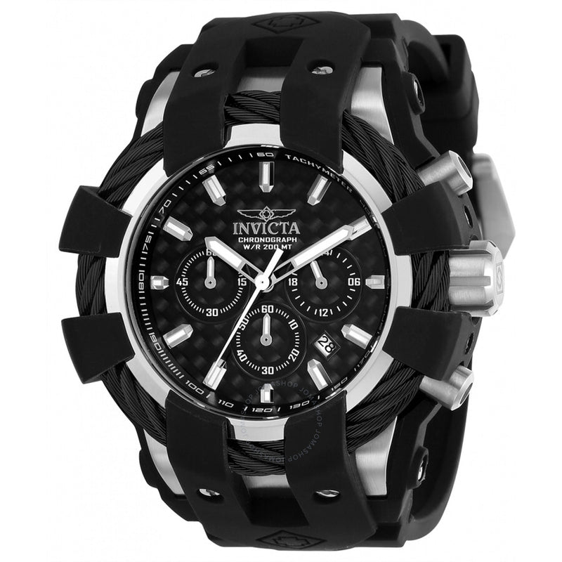 Invicta Bolt Chronograph Black Carbon Fiber Dial Men's Watch 23855 - The Watches Men & Co