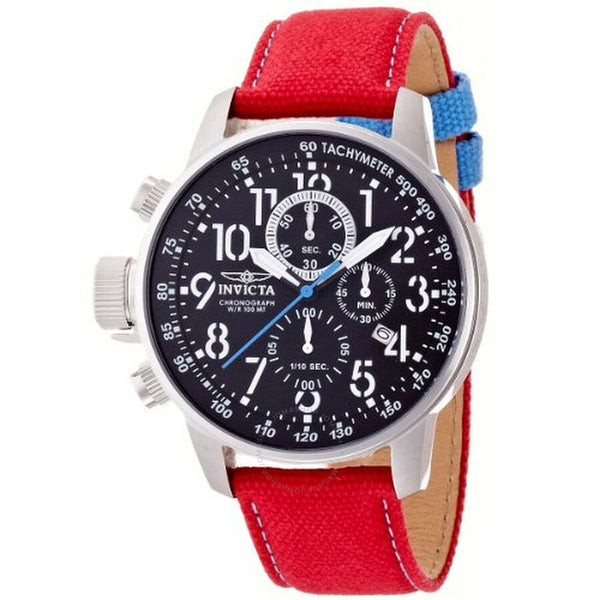 Invicta Force Lefty Chronograph Black Dial Red Nylon Lefty Men's Watch 12070 - The Watches Men & Co