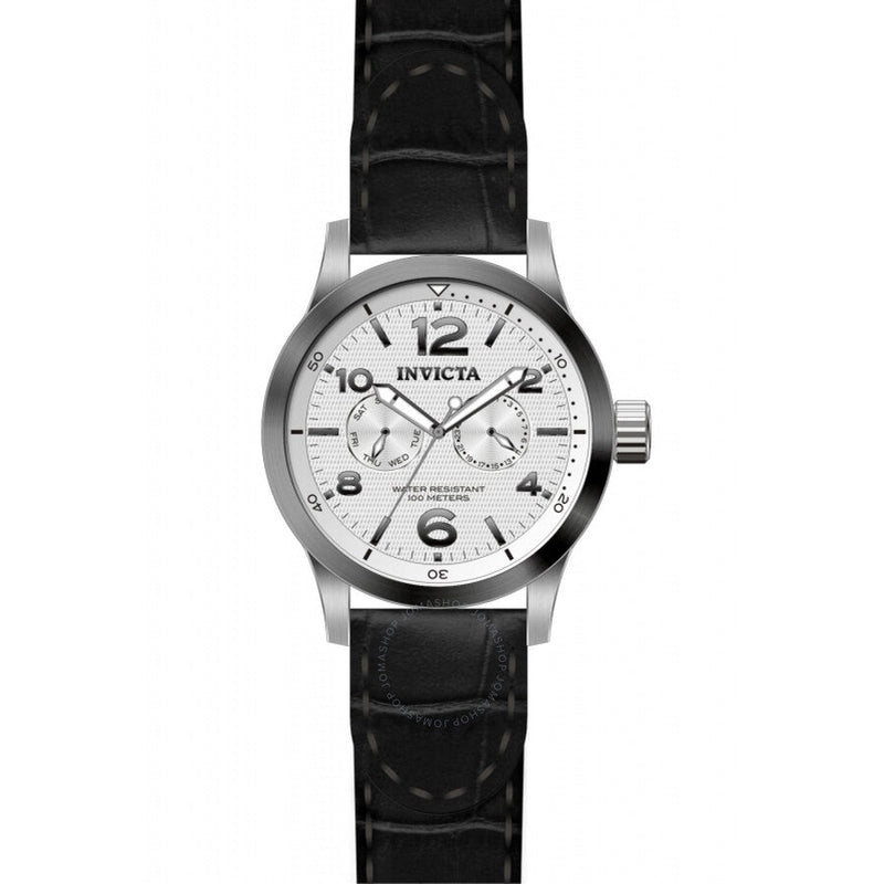 Invicta I-Force Silver Dial Stainless Steel Black Leather Men's Watch 13009 - The Watches Men & Co
