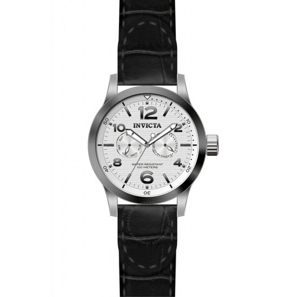 Invicta I-Force Silver Dial Stainless Steel Black Leather Men's Watch 13009 - The Watches Men & Co
