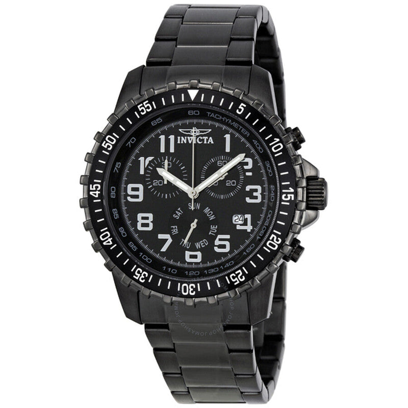 Invicta II Chronograph Black Dial Gunmetal Ion-plated Men's Watch 1328 - The Watches Men & Co