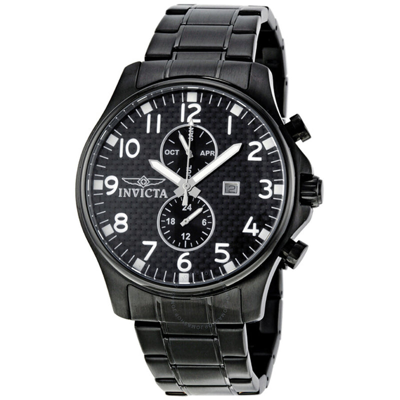 Invicta II Collection Black Dial Black Ion-Plated Men's Watch 0383 - The Watches Men & Co