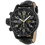 Invicta Lefty Chronograph Black Dial Black Leather Men's Lefty Watch 3332 - The Watches Men & Co