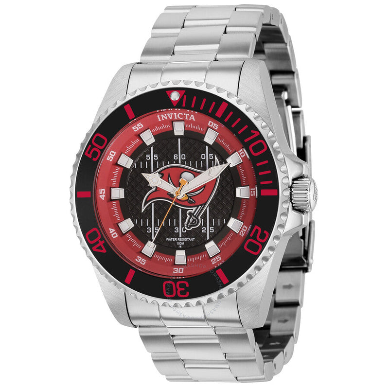 Invicta NFL Black and Red and Grey and White Dial Men's Watch 36949 - The Watches Men & Co