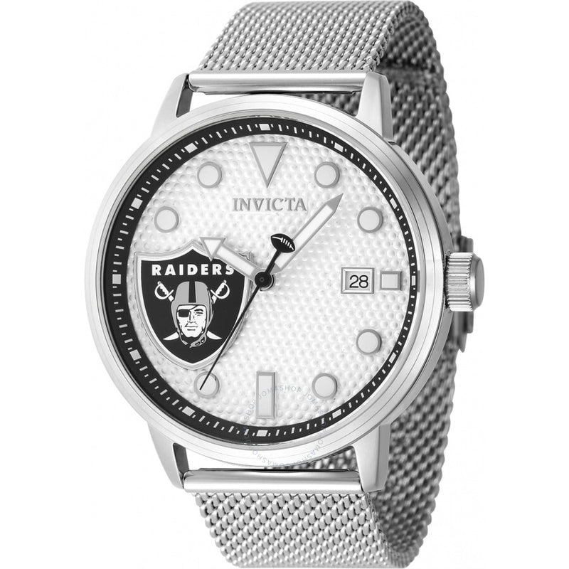 Invicta Nfl Las Vegas Raiders Quartz Silver Dial Men's Watch 47970 - The Watches Men & Co