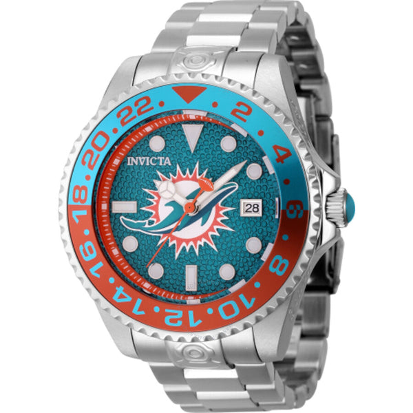 Invicta NFL Miami Dolphins Automatic Date Dive Green Dial Men's Watch 45029 - The Watches Men & Co