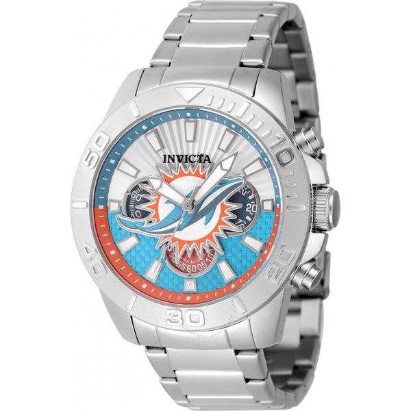 Invicta Nfl Miami Dolphins Chronograph GMT Quartz Men's Watch 47936 - The Watches Men & Co