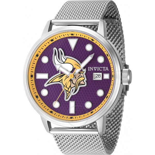 Invicta Nfl Minnesota Vikings Quartz Purple Dial Men's Watch 47990 - The Watches Men & Co