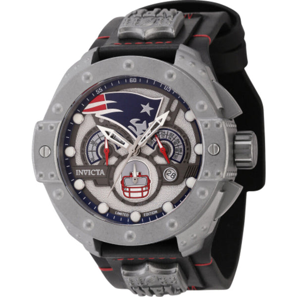 Invicta NFL New England Patriots Quartz Gunmetal Dial Men's Watch 45122 - The Watches Men & Co