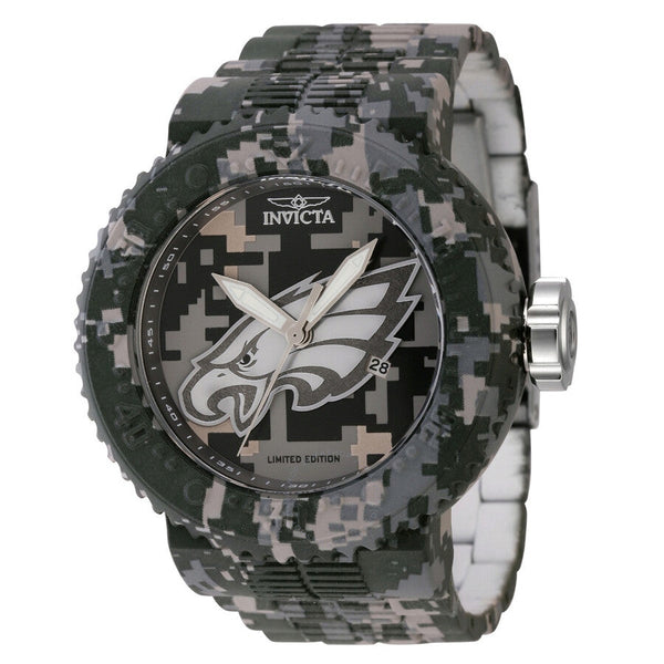 Invicta NFL Philadelphia Eagles Date Quartz Camouflage Men's Watch 45095 - The Watches Men & Co