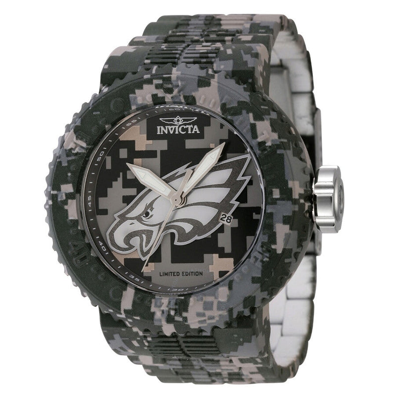 Invicta NFL Philadelphia Eagles Date Quartz Camouflage Men's Watch 45095 - The Watches Men & Co