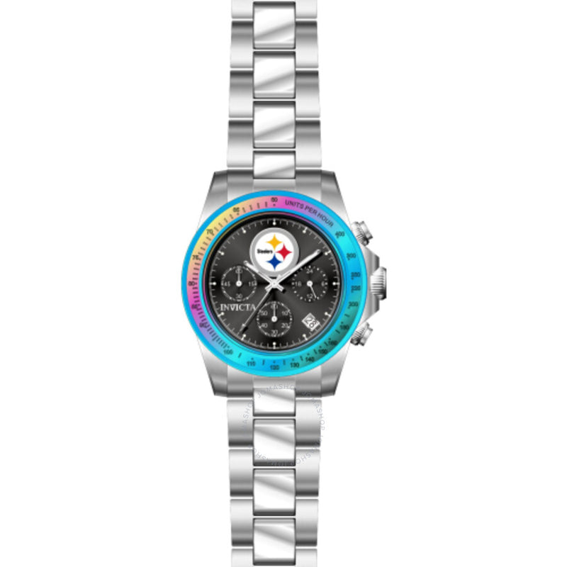 Invicta NFL Pittsburgh Steelers Chronograph GMT Quartz Black Dial Men's Watch 44982 - The Watches Men & Co
