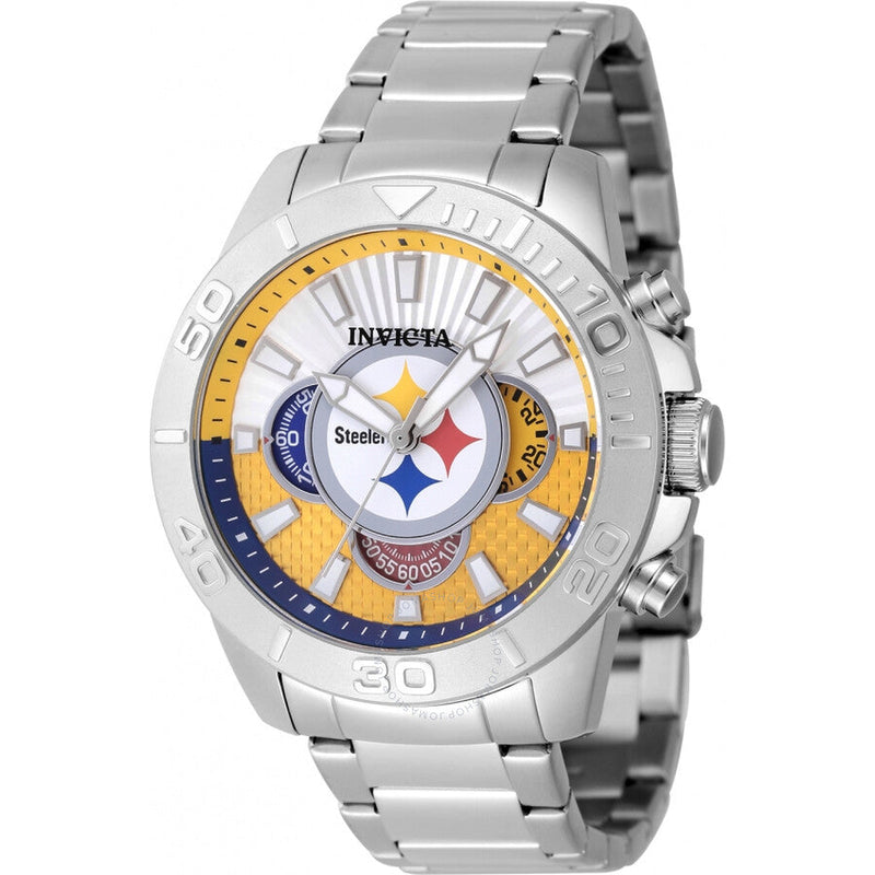 Invicta Nfl Pittsburgh Steelers Chronograph GMT Quartz Men's Watch 47933 - The Watches Men & Co