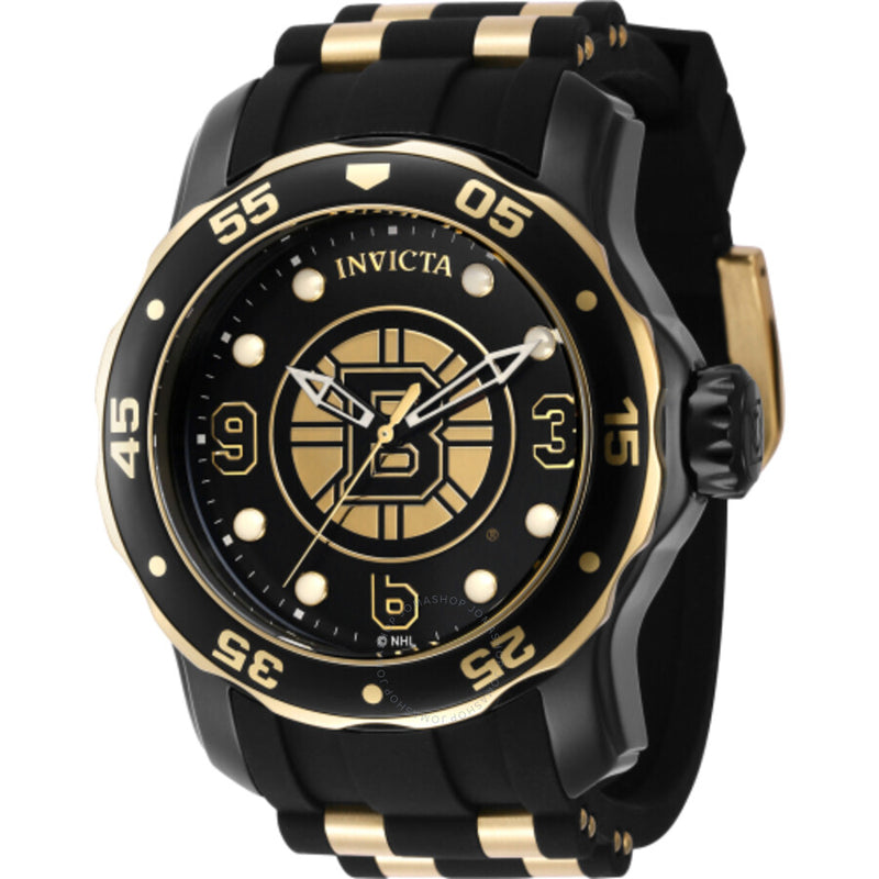 Invicta NHL Boston Bruins Quartz Black Dial Men's Watch 42320 - The Watches Men & Co