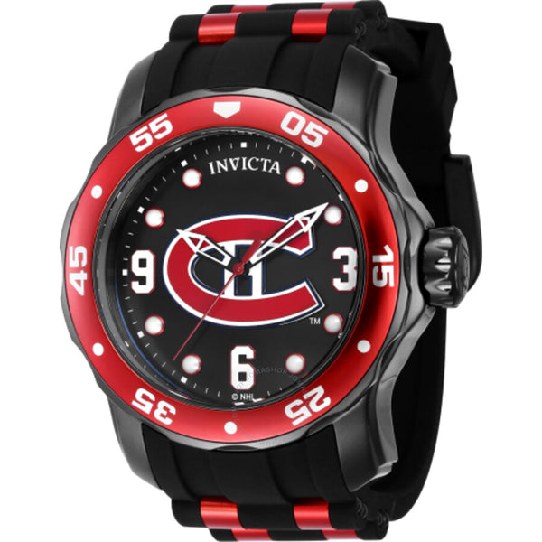 Invicta NHL Montreal Canadiens Quartz Black Dial Men's Watch 42662 - The Watches Men & Co