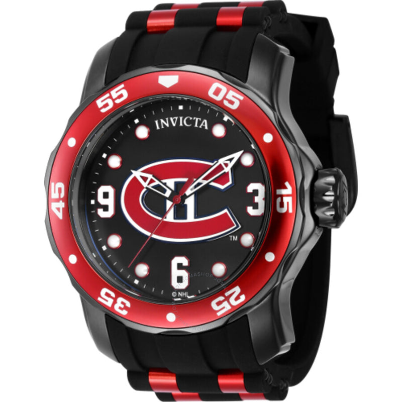 Invicta NHL Montreal Canadiens Quartz Black Dial Men's Watch 42662 - The Watches Men & Co