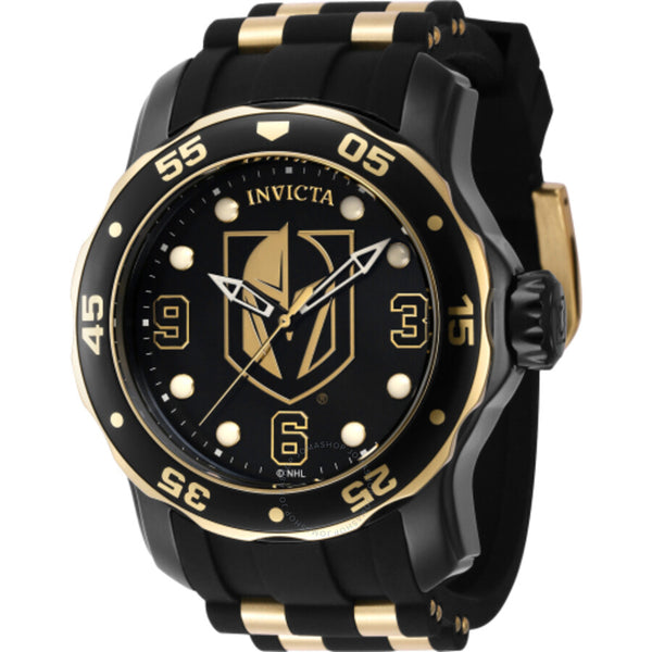 Invicta NHL Vegas Golden Knights Quartz Black Dial Men's Watch 42321 - The Watches Men & Co