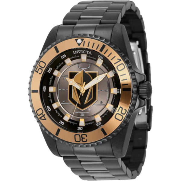 Invicta NHL Vegas Golden Knights Quartz Grey Dial Men's Watch 42244 - The Watches Men & Co