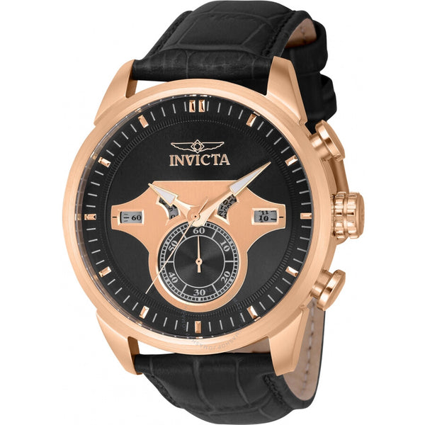 Invicta Objet D Art Chronograph GMT Quartz Black Dial Men's Watch 43617 - The Watches Men & Co