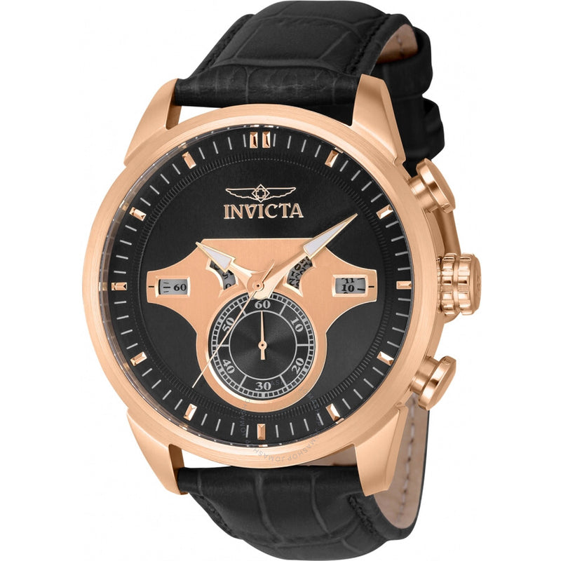Invicta Objet D Art Chronograph GMT Quartz Black Dial Men's Watch 43617 - The Watches Men & Co