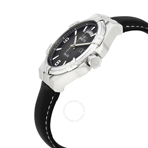 Invicta Objet D Art Quartz Black Dial Black Leather Men's Watch 30183 - The Watches Men & Co #2