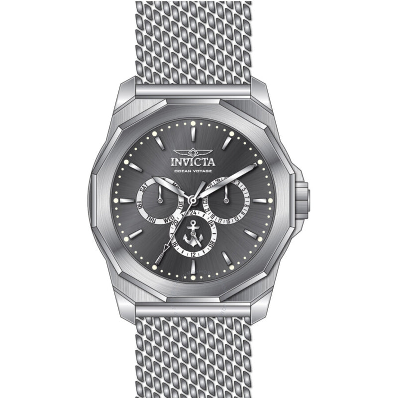 Invicta Ocean Voyage GMT Quartz Gunmetal Dial Men's Watch 46250 - The Watches Men & Co
