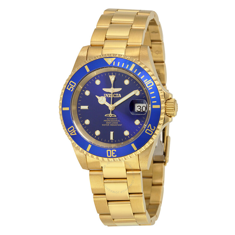 Invicta Pro Diver Automatic Blue Dial Yellow Gold-plated Men's Watch 8930OB - The Watches Men & Co