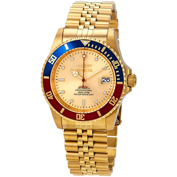 Invicta Pro Diver Pepsi Bezel Automatic Gold Dial Men's Watch 29183 - The Watches Men & Co