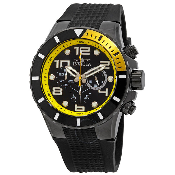 Invicta Pro Diver Black Dial Black Plastic Men's Quartz Watch 18741 - The Watches Men & Co